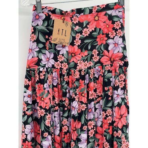 ATL Abel The Label Anthropologie Skirt Maxi Women XS Floral Pink Cottagecore New - Picture 3 of 13